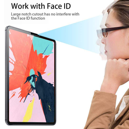 0.3mm Screen Protector for iPad Pro 12.9 (2020), 2.5D Edge Tempered Glass HD Anti-Scratch Film, Support Face Unlock