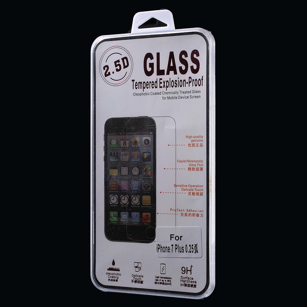 0.25mm Tempered Glass Screen Protector Guard Film for iPhone 8 Plus/7 Plus Arc Edge