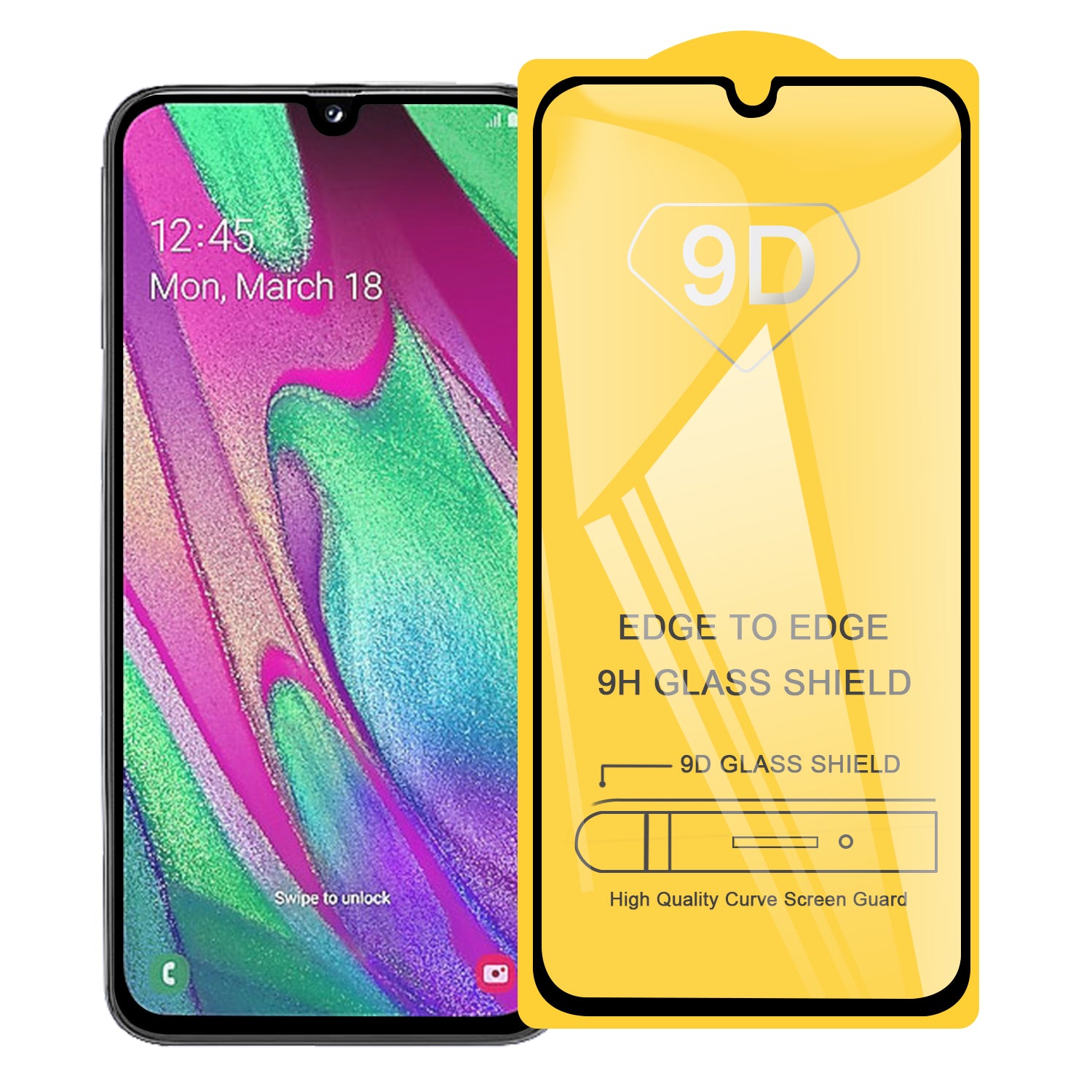 9D Full Covering Tempered Glass Screen Protector for Samsung Galaxy A40