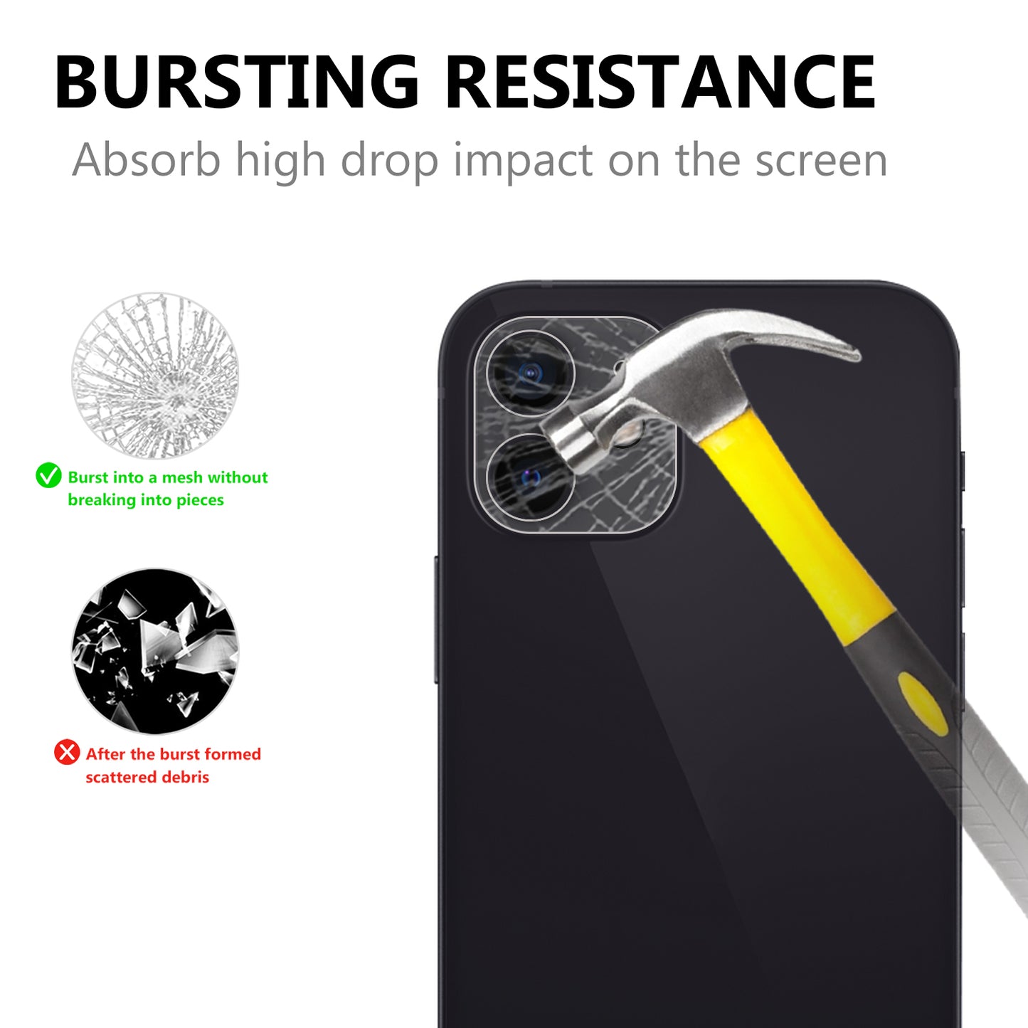 2.5D 9H Arc Edge Tempered Glass Screen Protector + Camera Lens Film for iPhone 12