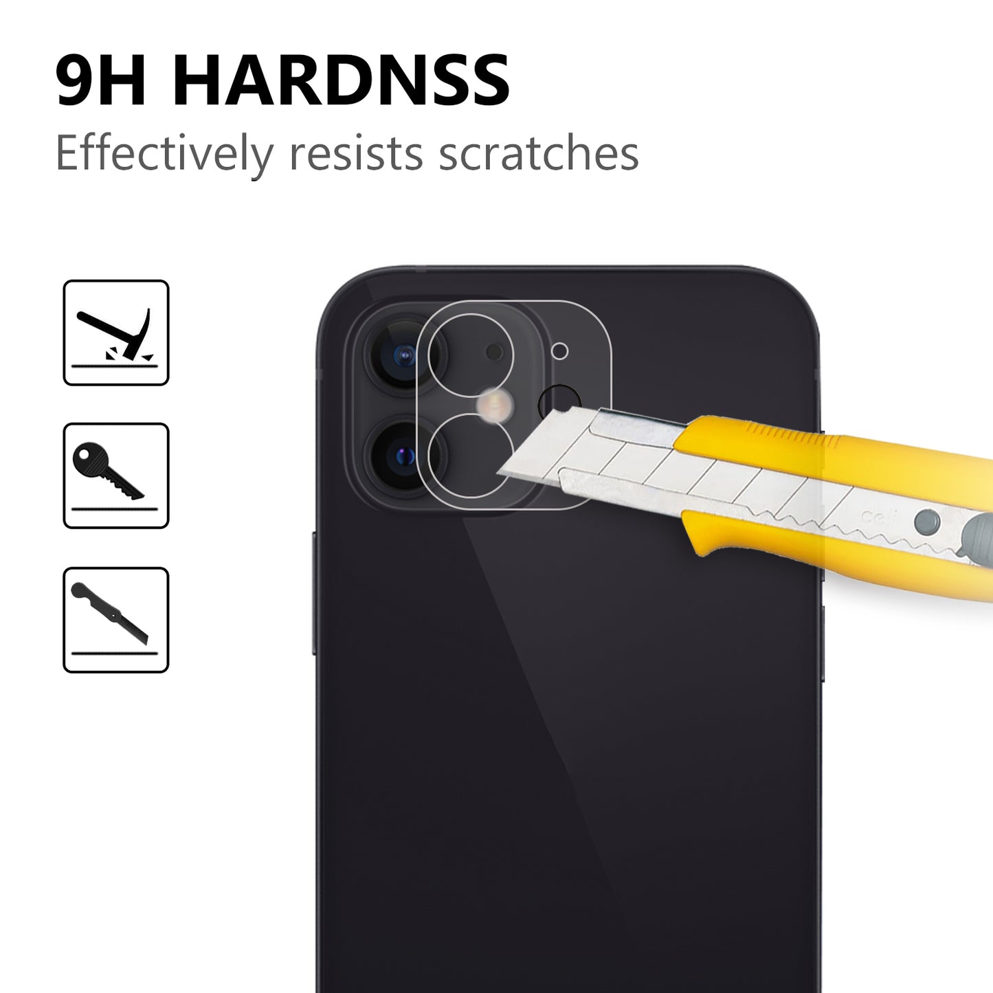 2.5D 9H Arc Edge Tempered Glass Screen Protector + Camera Lens Film for iPhone 12