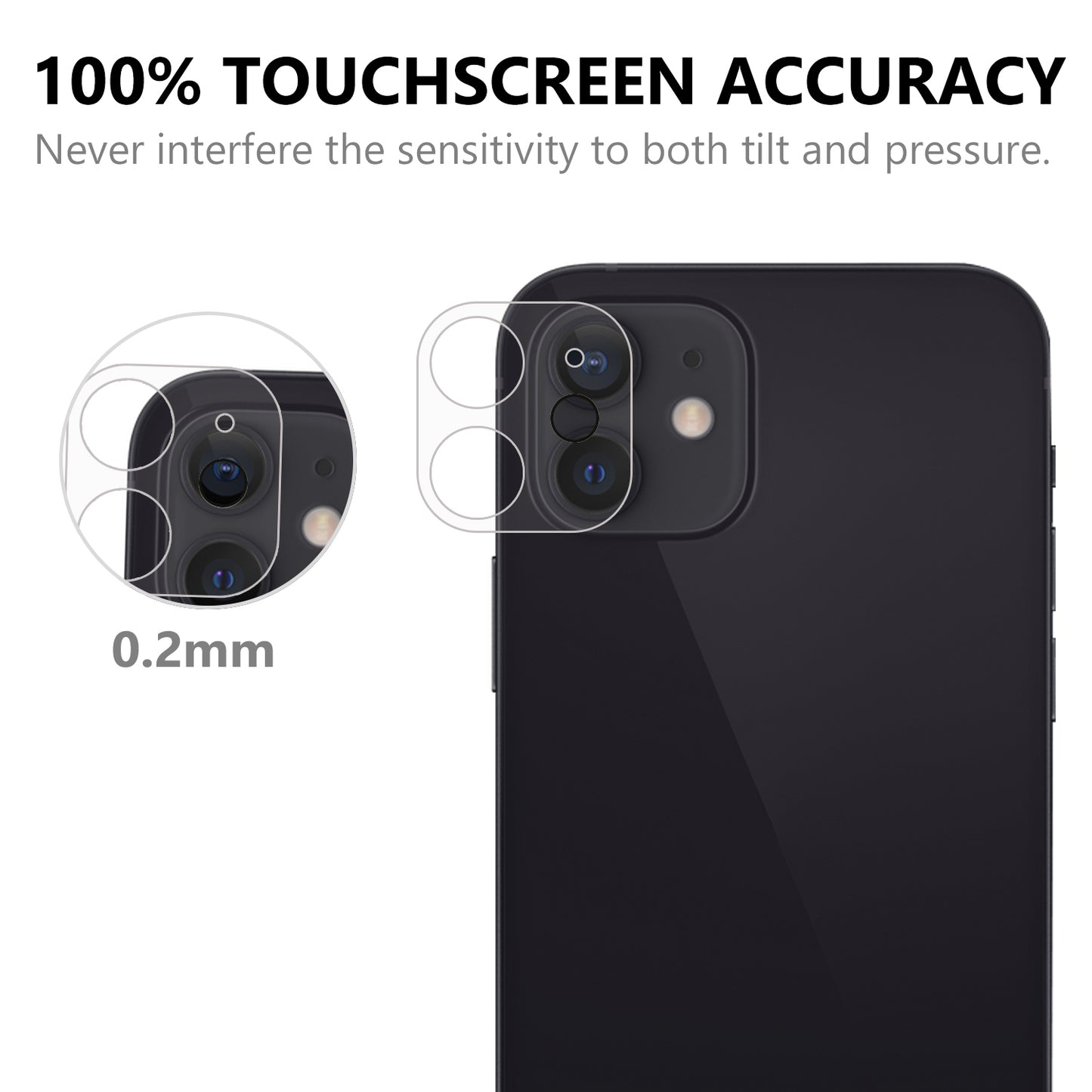 2.5D 9H Arc Edge Tempered Glass Screen Protector + Camera Lens Film for iPhone 12