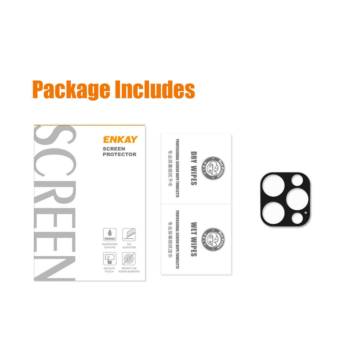 HAT PRINCE Full Coverage Silk Printing Tempered Glass Back Camera Lens Protector Film for iPhone 12 Pro