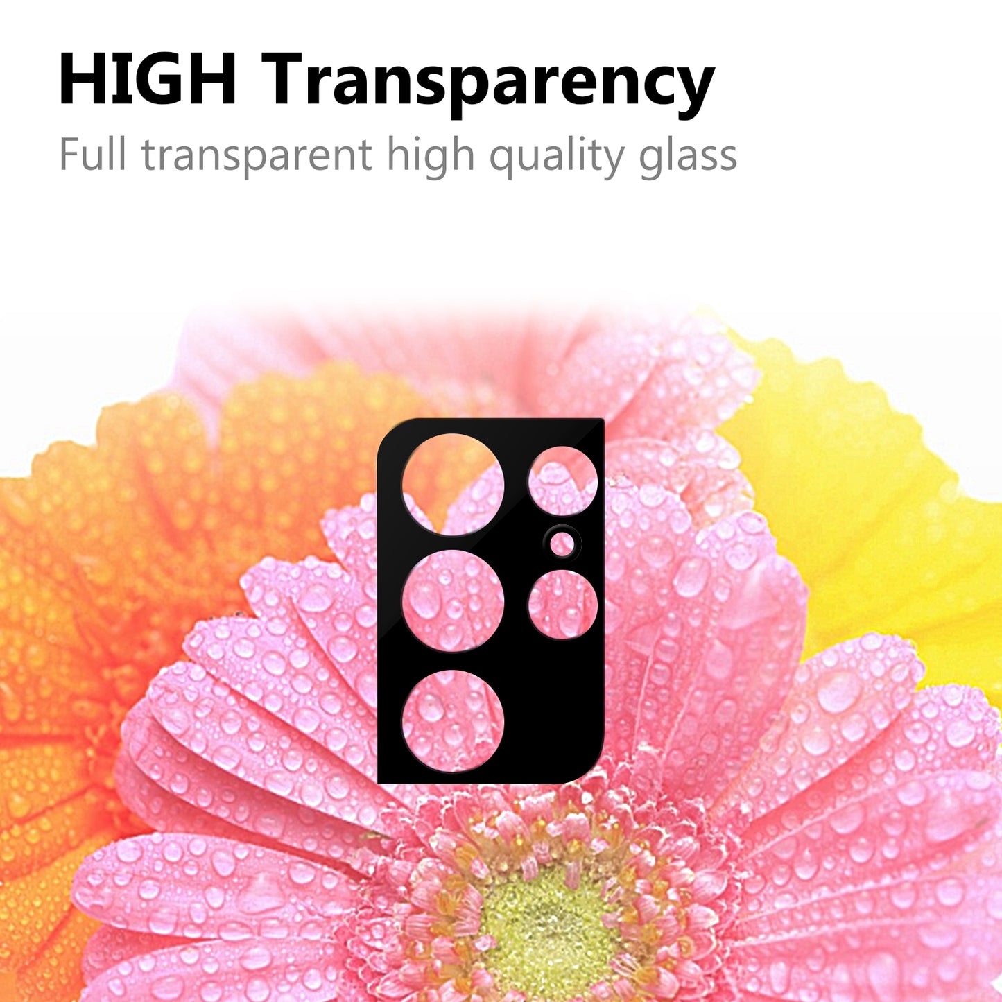 HD Camera Lens Protector for Samsung Galaxy S21 Ultra, Scratch-Resistant Tempered Glass Back Camera Protection