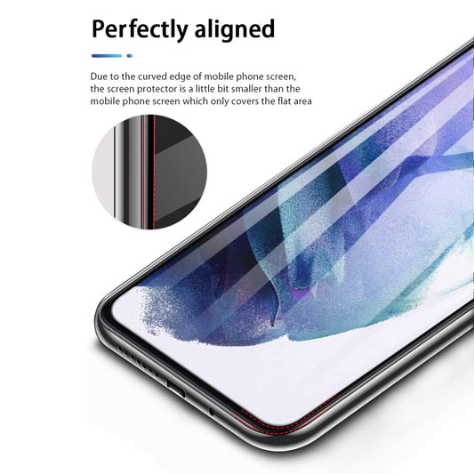 2.5D 9H Arc Edge Tempered Glass Screen Protector + Camera Lens Film Guard for Samsung Galaxy S21 4G/5G