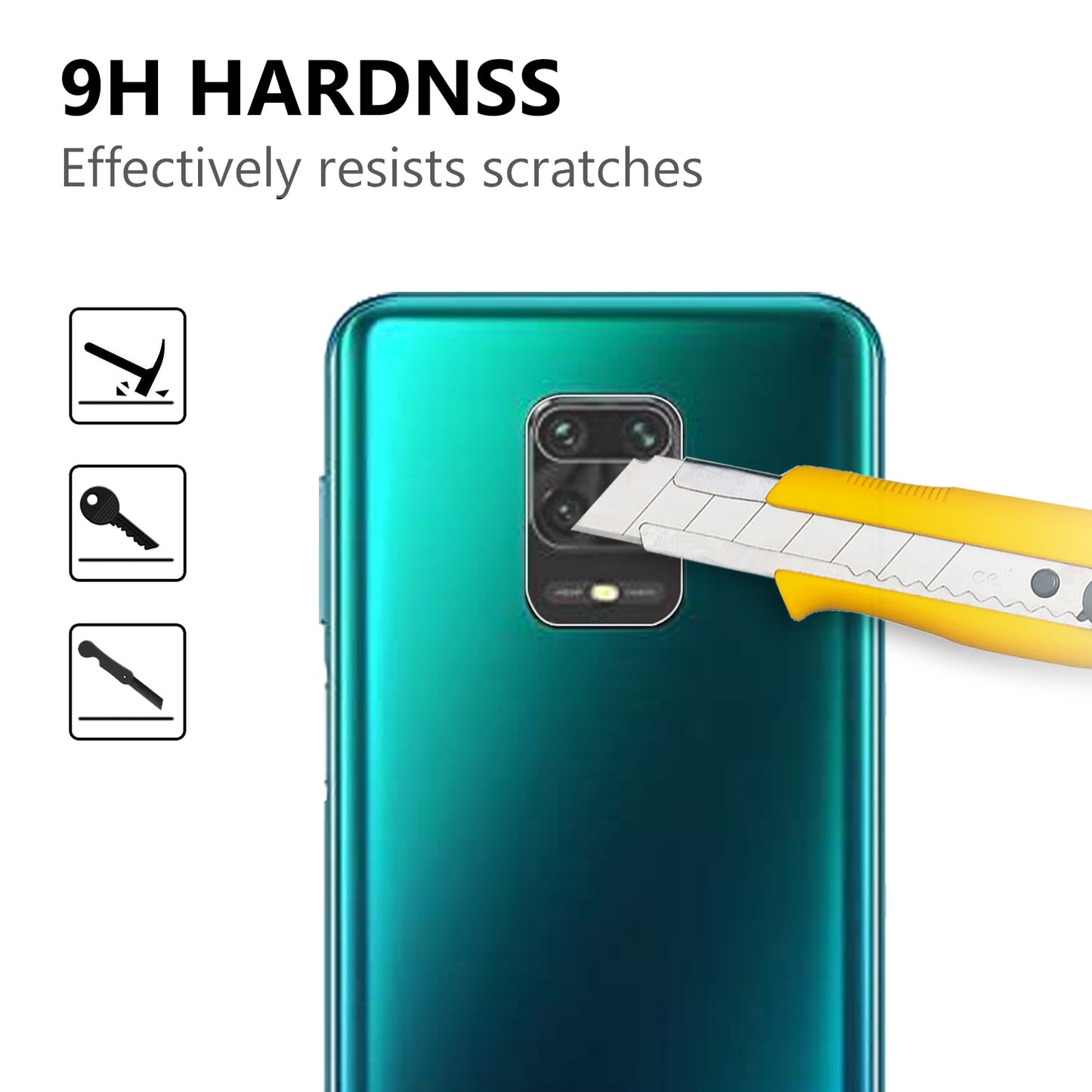 Full Coverage Tempered Glass Ultra Clear Anti-Glare Transparent Camera Lens Protector Film for Xiaomi Redmi Note 9S/9 Pro/9 Pro Max