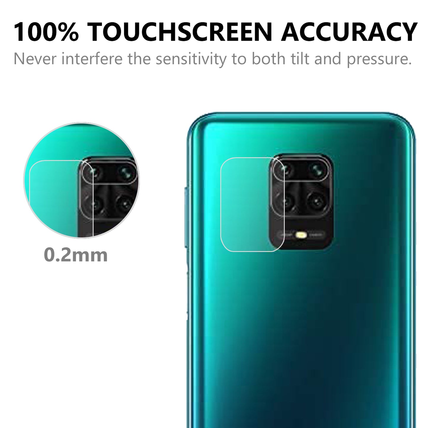 Full Coverage Tempered Glass Ultra Clear Anti-Glare Transparent Camera Lens Protector Film for Xiaomi Redmi Note 9S/9 Pro/9 Pro Max