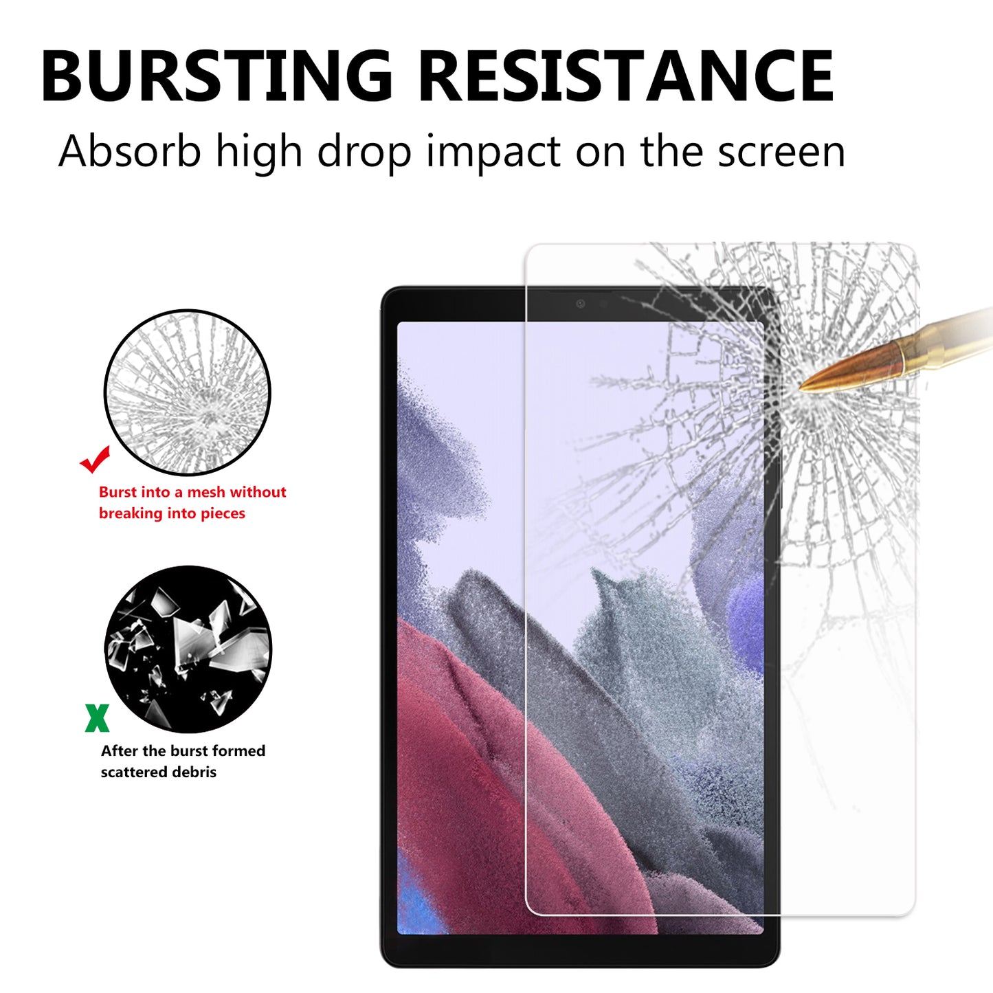 2.5D Arc Edge Ultra-thin Clear Tempered Glass Full Size Screen Film for Samsung Galaxy Tab A7 Lite