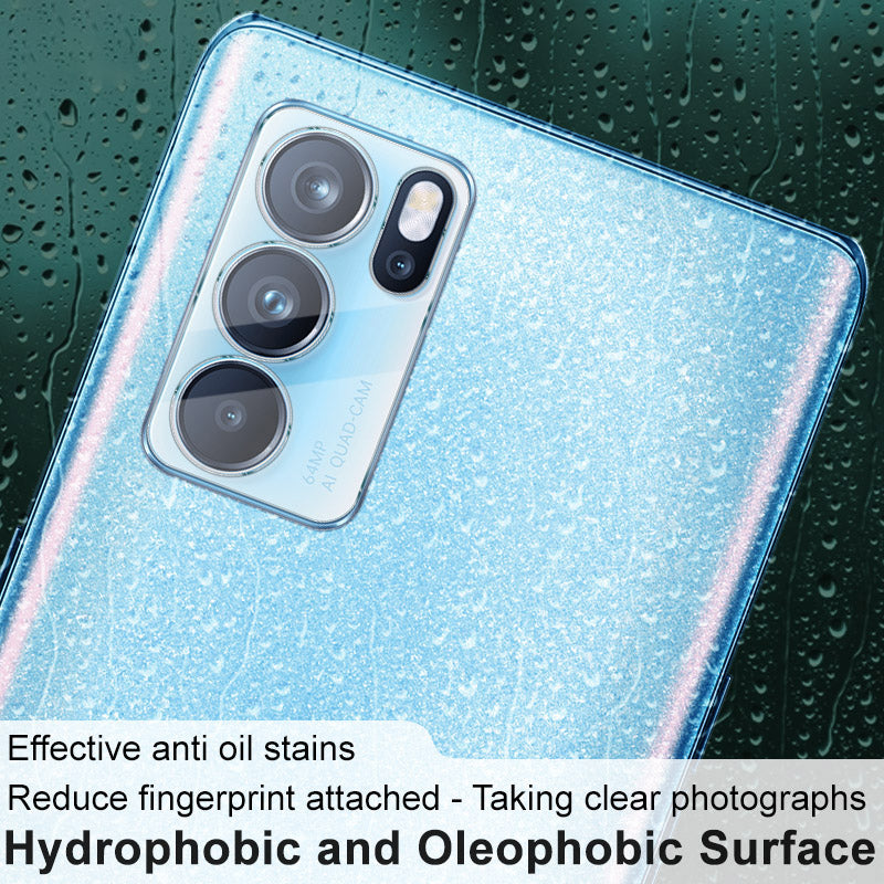 IMAK High Definition Tempered Glass Clear Image Camera Lens Film + Lens Cap for Oppo Reno6 Pro 5G (MediaTek)