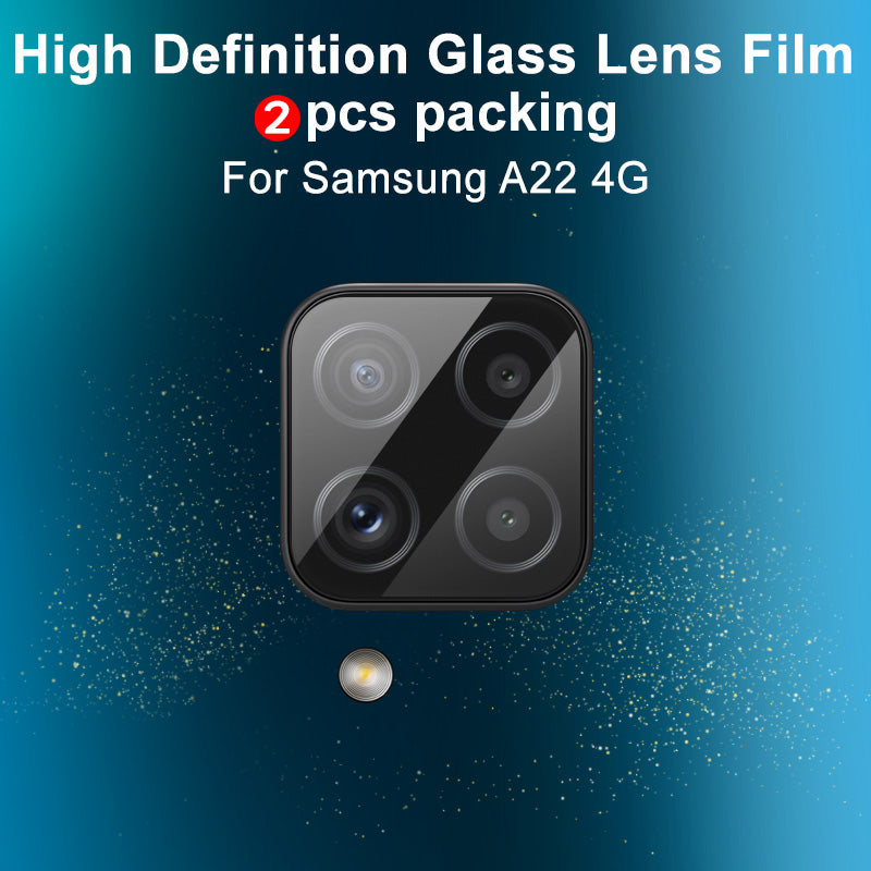 IMAK 2Pcs/Pack High Definition Scratch Resistant Tempered Glass Camera Lens Protector for Samsung Galaxy A22 4G (EU Version)