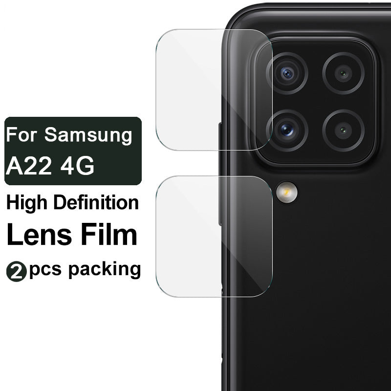 IMAK 2Pcs/Pack High Definition Scratch Resistant Tempered Glass Camera Lens Protector for Samsung Galaxy A22 4G (EU Version)