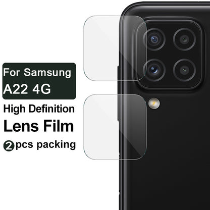 IMAK 2Pcs/Pack High Definition Scratch Resistant Tempered Glass Camera Lens Protector for Samsung Galaxy A22 4G (EU Version)