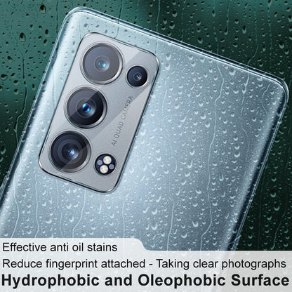 IMAK Tempered Glass No-Bubble HD Clear Anti-Scratch Back Camera Protector + Acrylic Lens Cap for Oppo Reno6 Pro+ 5G