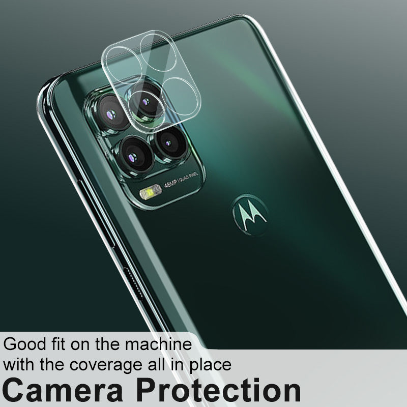 IMAK HD Clear Anti-Scratch Tempered Glass Back Camera Protector + Acrylic Lens Cap for Motorola Moto G Stylus 5G (2021)