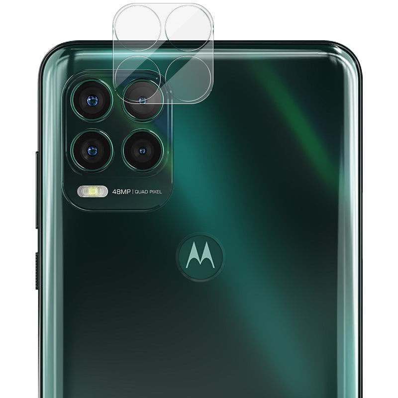 IMAK HD Clear Anti-Scratch Tempered Glass Back Camera Protector + Acrylic Lens Cap for Motorola Moto G Stylus 5G (2021)