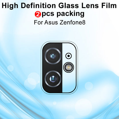 IMAK 2Pcs/Pack Anti-Scratch Bubble Free Tempered Glass Camera Lens Protector Film for Asus Zenfone 8 / ZS590KS