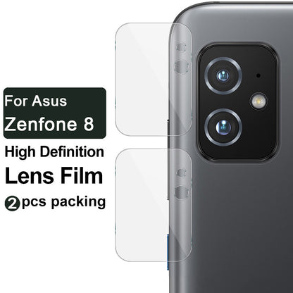 IMAK 2Pcs/Pack Anti-Scratch Bubble Free Tempered Glass Camera Lens Protector Film for Asus Zenfone 8 / ZS590KS