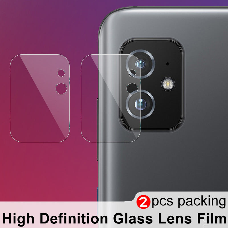 IMAK 2Pcs/Pack Anti-Scratch Bubble Free Tempered Glass Camera Lens Protector Film for Asus Zenfone 8 / ZS590KS