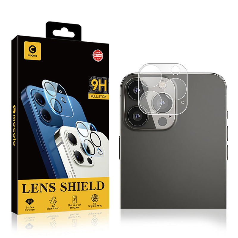 MOCOLO Silk Printing Case Friendly HD Clear 9H Hardness Tempered Glass Back Camera Lens Protector for iPhone 13 Pro 6.1 inch