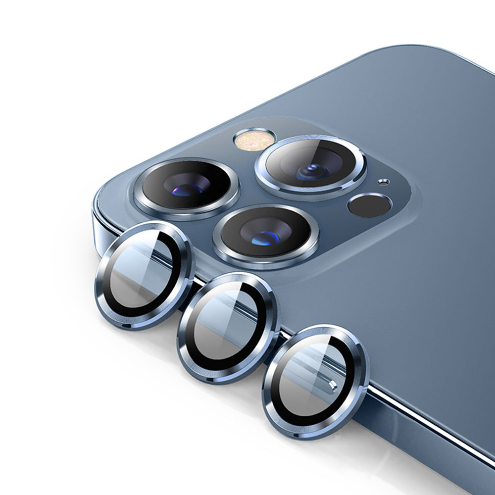 ENKAY HAT PRINCE High Clarity 9H Tempered Glass Aluminum Alloy Back Camera Lens Ring Cover Protector (3Pcs/Group) for iPhone 13 Pro / 13 Pro Max