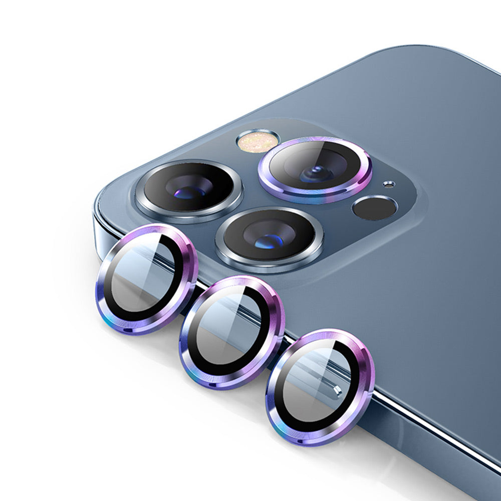 ENKAY HAT PRINCE High Clarity 9H Tempered Glass Aluminum Alloy Back Camera Lens Ring Cover Protector (3Pcs/Group) for iPhone 13 Pro / 13 Pro Max