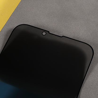 For i iPhone 13 / 13 Pro / 14 Full Screen High Definition Matte Silk Printing Full Glue Anti-spy Tempered Glass Screen Protector Film