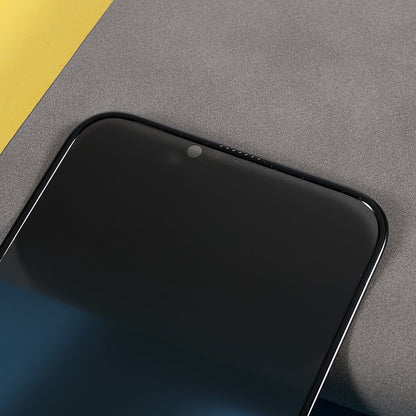 For i iPhone 13 / 13 Pro / 14 Matte Anti-spy Full Glue Silk Printing Full Coverage Tempered Glass Screen Protector Film with Dust-proof Net