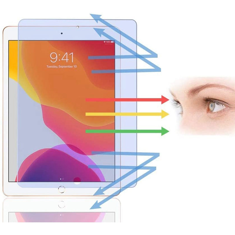 For iPad 10.2 (2021)/(2020)/(2019) Anti-blue-ray Eyestrain Reducing Tempered Glass Film HD Clear Full Coverage Screen Protector