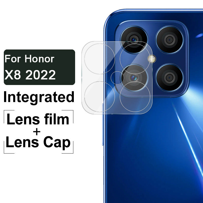 IMAK for Honor X8 (2022) Integrated Camera Lens Protector Clear Tempered Glass Film + Acrylic Lens Cap