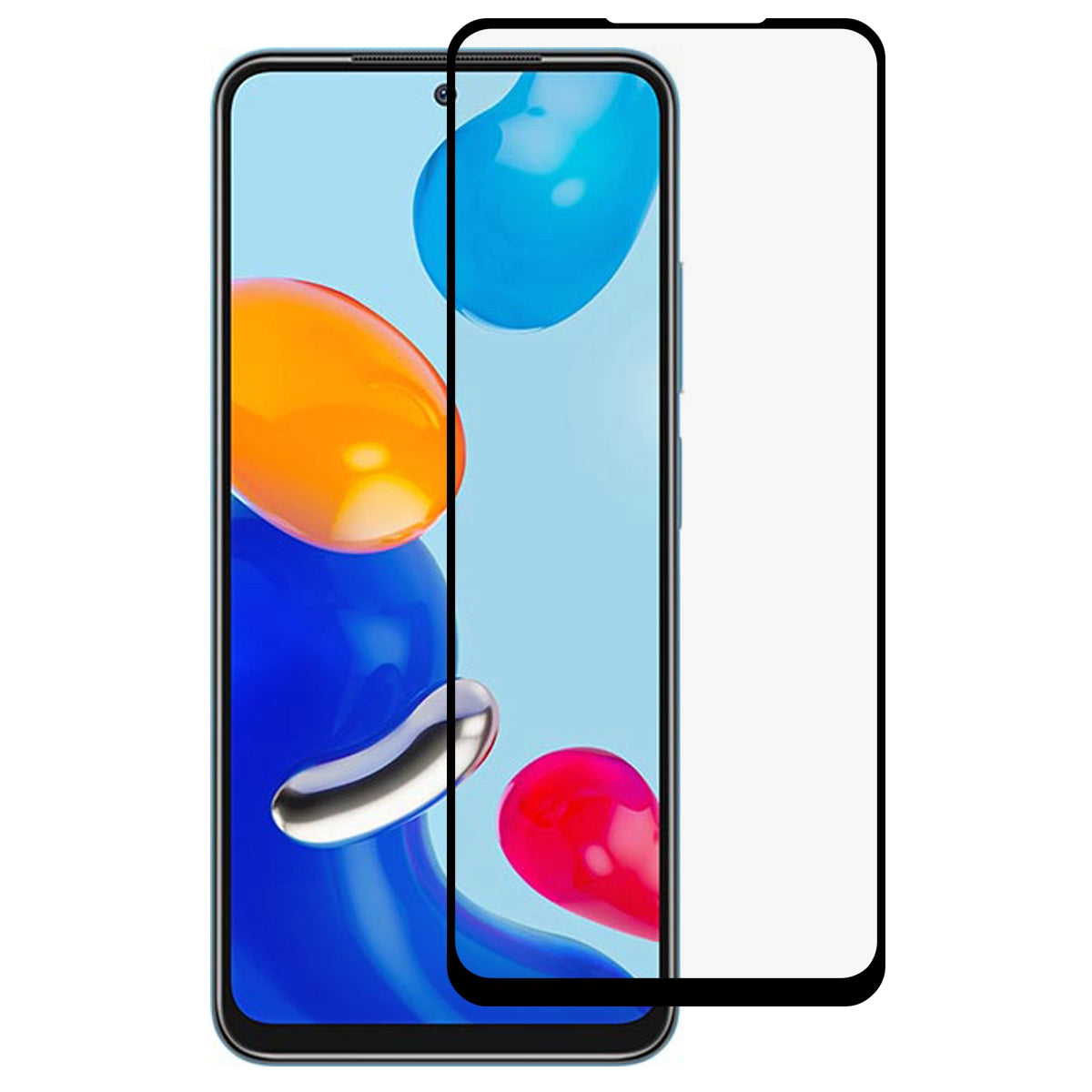 9D Tempered Glass Film for Xiaomi Redmi Note 11 4G (Qualcomm), 9H Explosion-proof Full Covering Anti-oil Silk Printing Side Glue Screen Protector