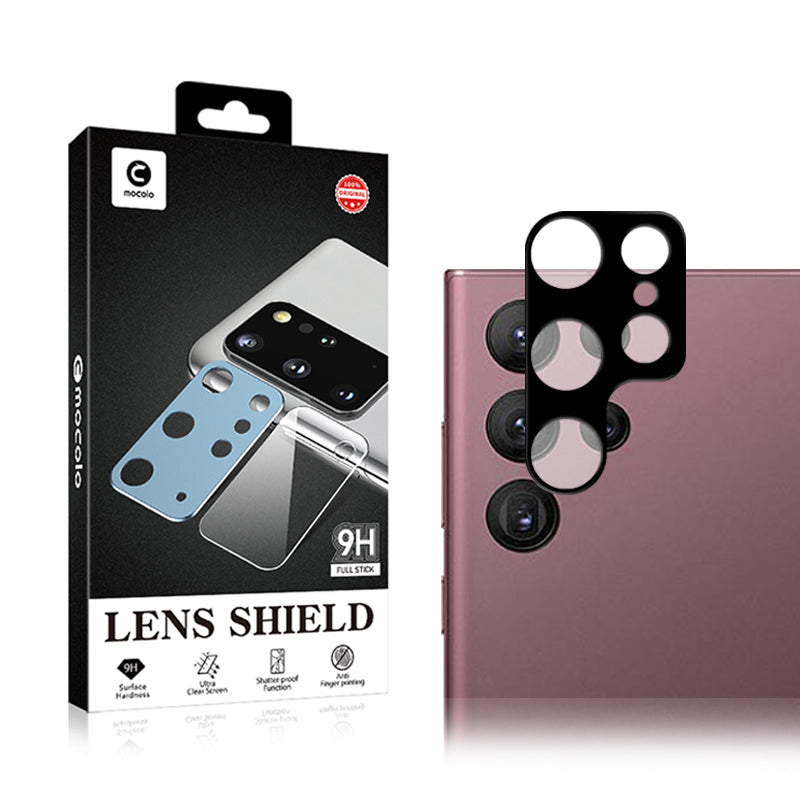 MOCOLO For Samsung Galaxy S23 Ultra Fingerprint Free Camera Lens Protector, Silk Printing HD Tempered Glass Lens Protective Film