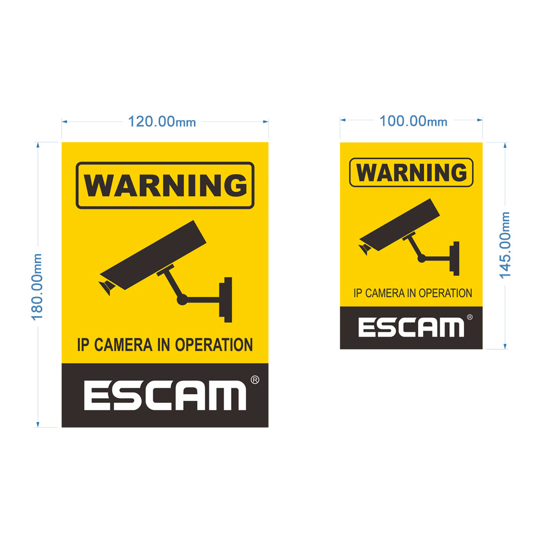 2Pcs Video Surveillance Security Monitoring Warning Stickers