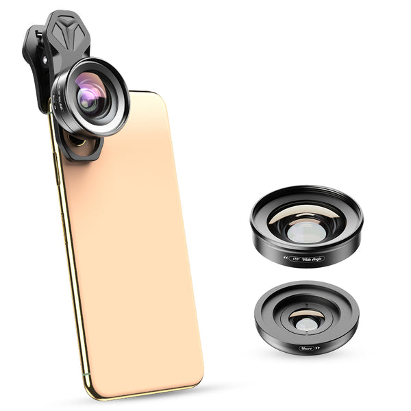 APEXEL HD Optic Camera Phone Lens 2-in-1 Wide-angle Macro Lens for Smartphones