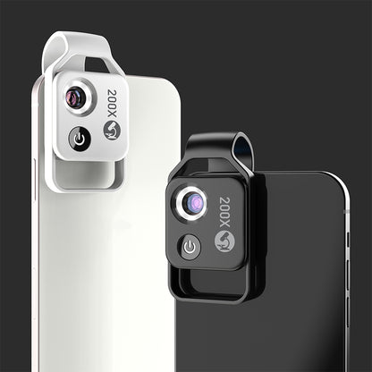 APEXEL APL-MS002CWH 200X Mobile Phone HD CPL Macro Lens Microscope with LED Light