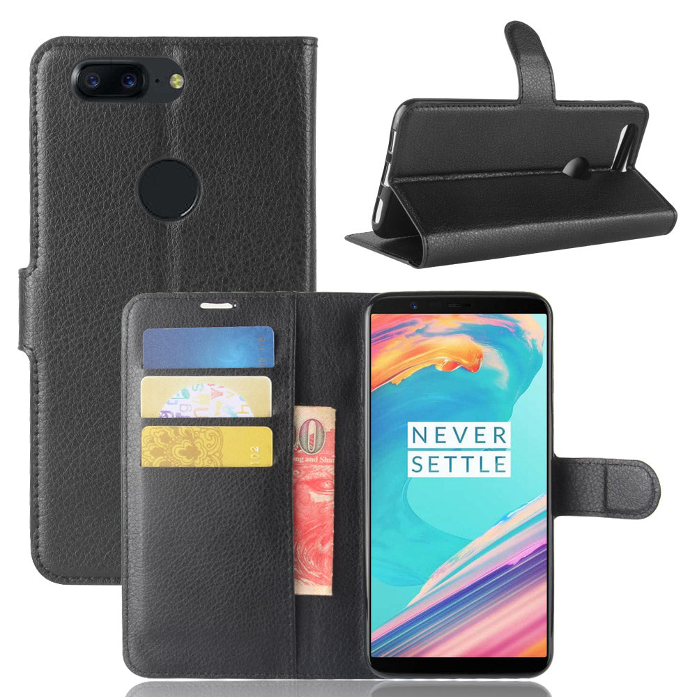 Litchi Texture Wallet Stand Leather Case for OnePlus 5T