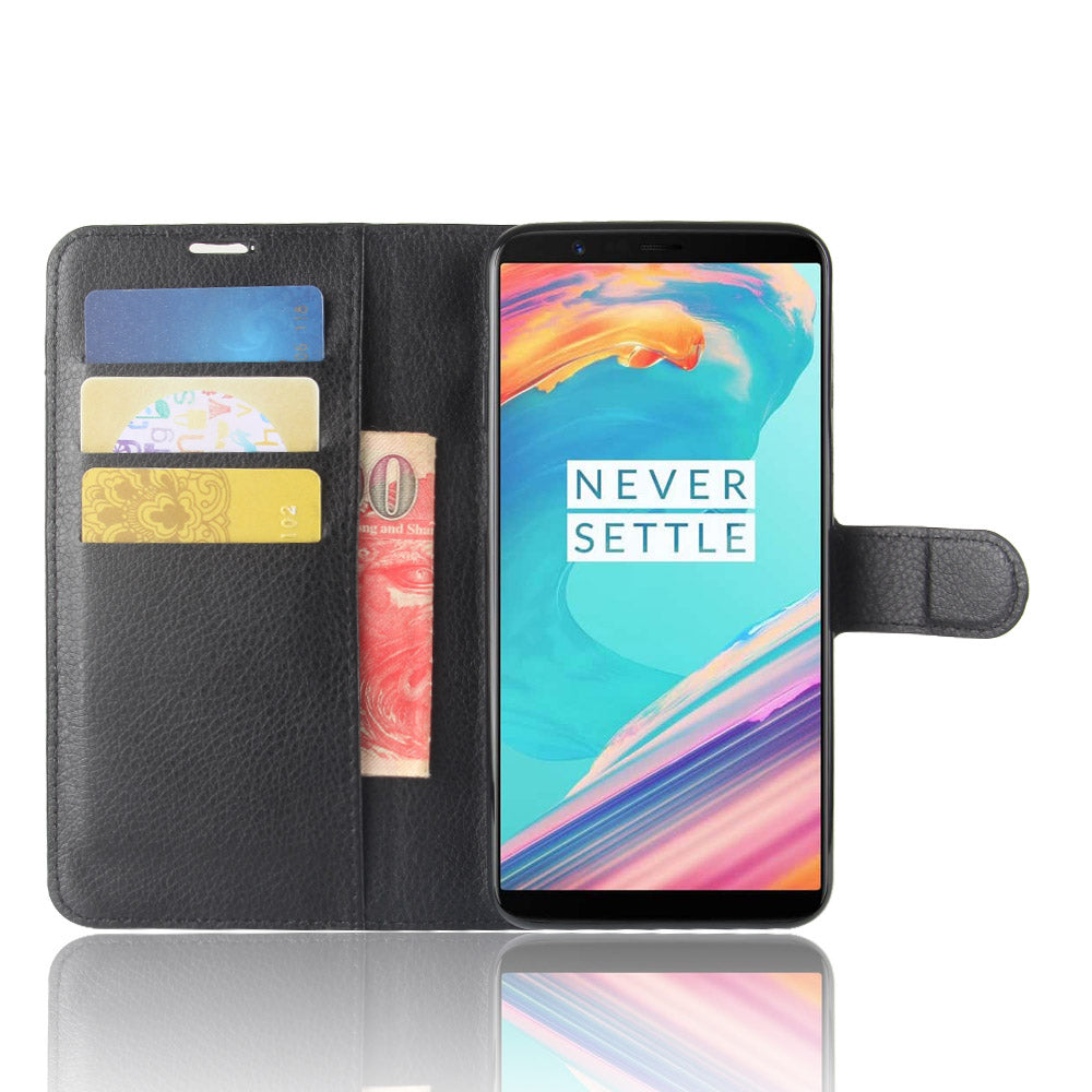 Litchi Texture Wallet Stand Leather Case for OnePlus 5T