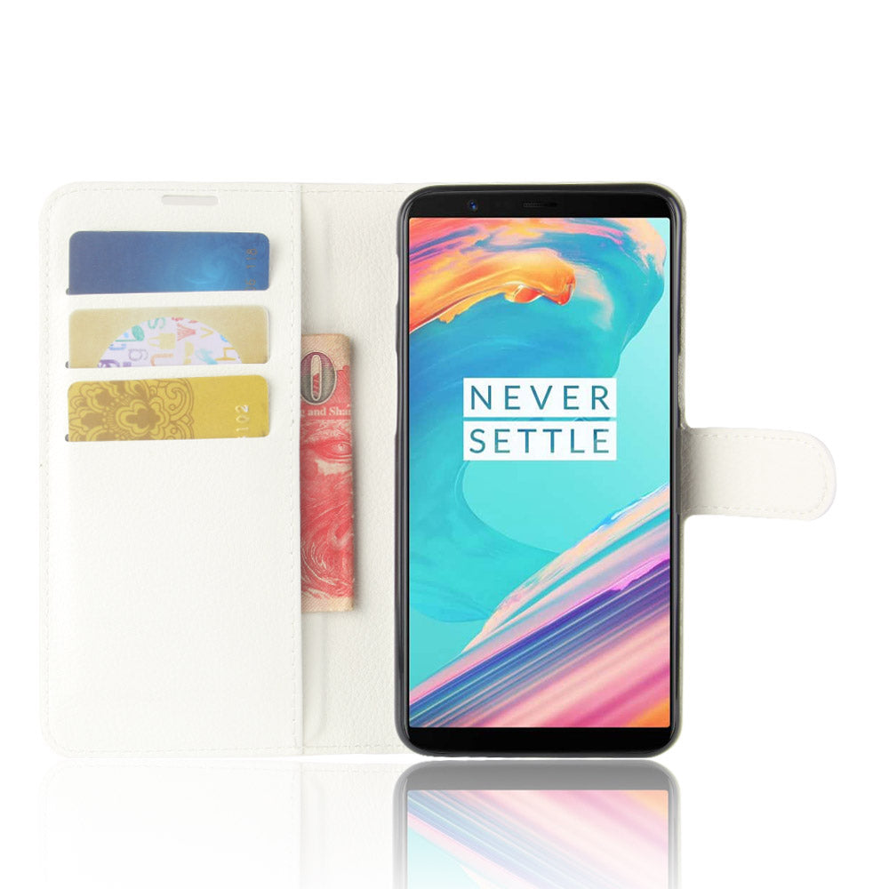 Litchi Texture Wallet Stand Leather Case for OnePlus 5T