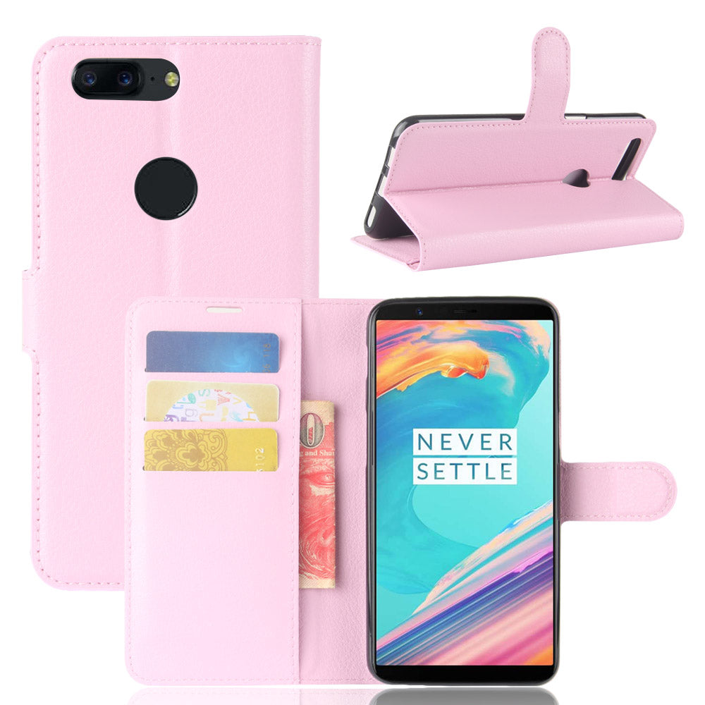 Litchi Texture Wallet Stand Leather Case for OnePlus 5T