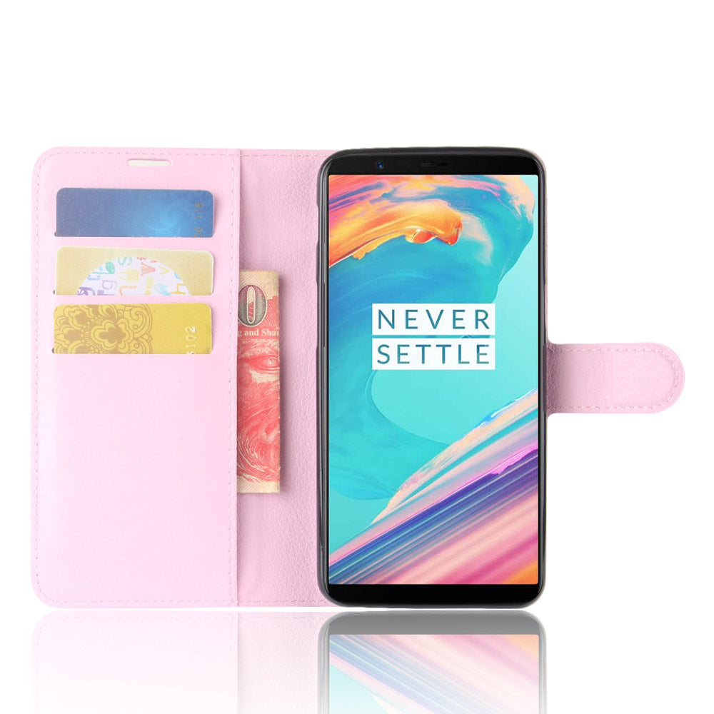 Litchi Texture Wallet Stand Leather Case for OnePlus 5T