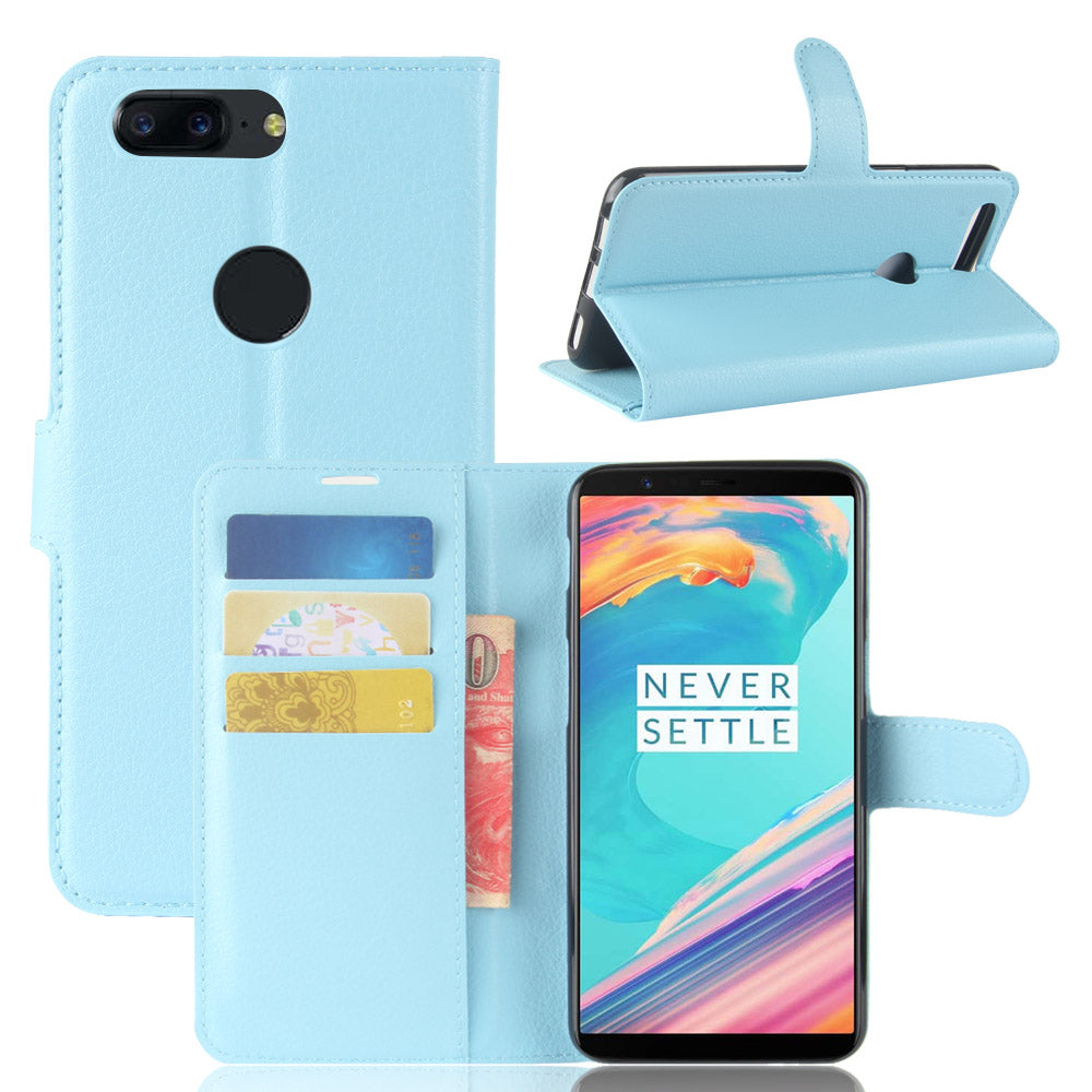 Litchi Texture Wallet Stand Leather Case for OnePlus 5T