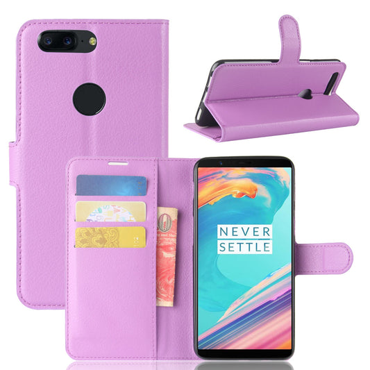 Litchi Texture Wallet Stand Leather Case for OnePlus 5T