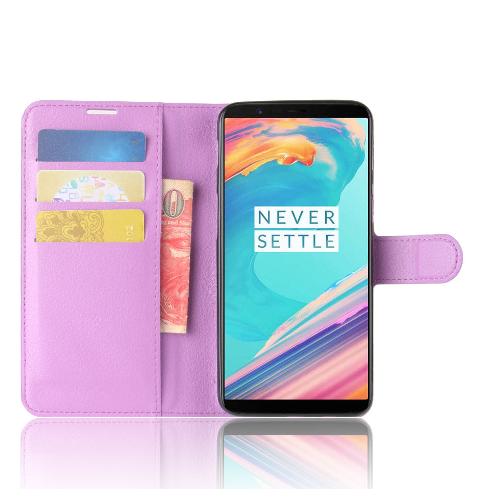 Litchi Texture Wallet Stand Leather Case for OnePlus 5T