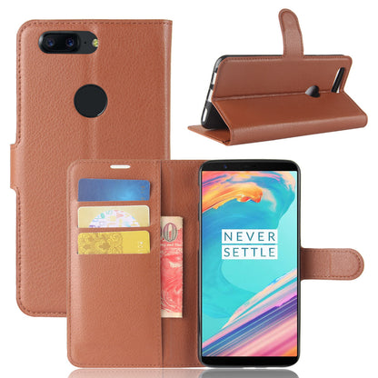 Litchi Texture Wallet Stand Leather Case for OnePlus 5T
