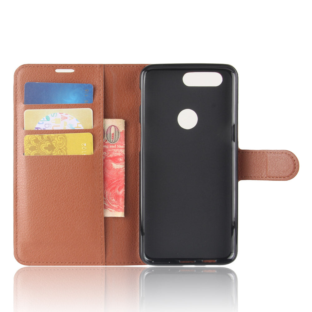 Litchi Texture Wallet Stand Leather Case for OnePlus 5T