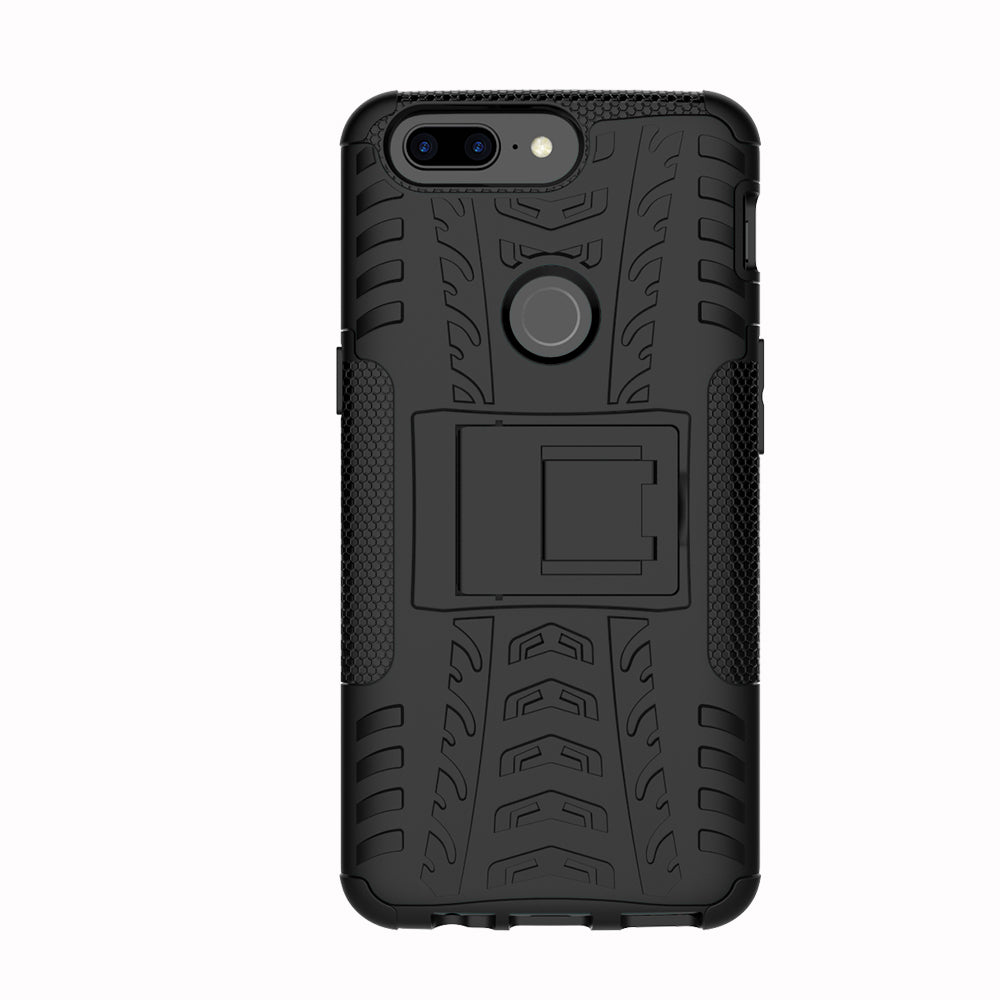 Tyre Pattern 2-in-1 PC + TPU Hybrid Phone Case with Kickstand for OnePlus 5T