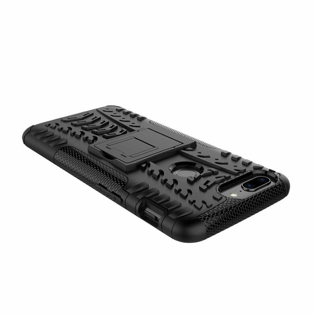 Tyre Pattern 2-in-1 PC + TPU Hybrid Phone Case with Kickstand for OnePlus 5T