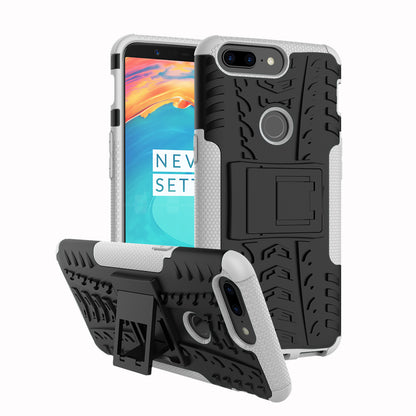 Tyre Pattern 2-in-1 PC + TPU Hybrid Phone Case with Kickstand for OnePlus 5T