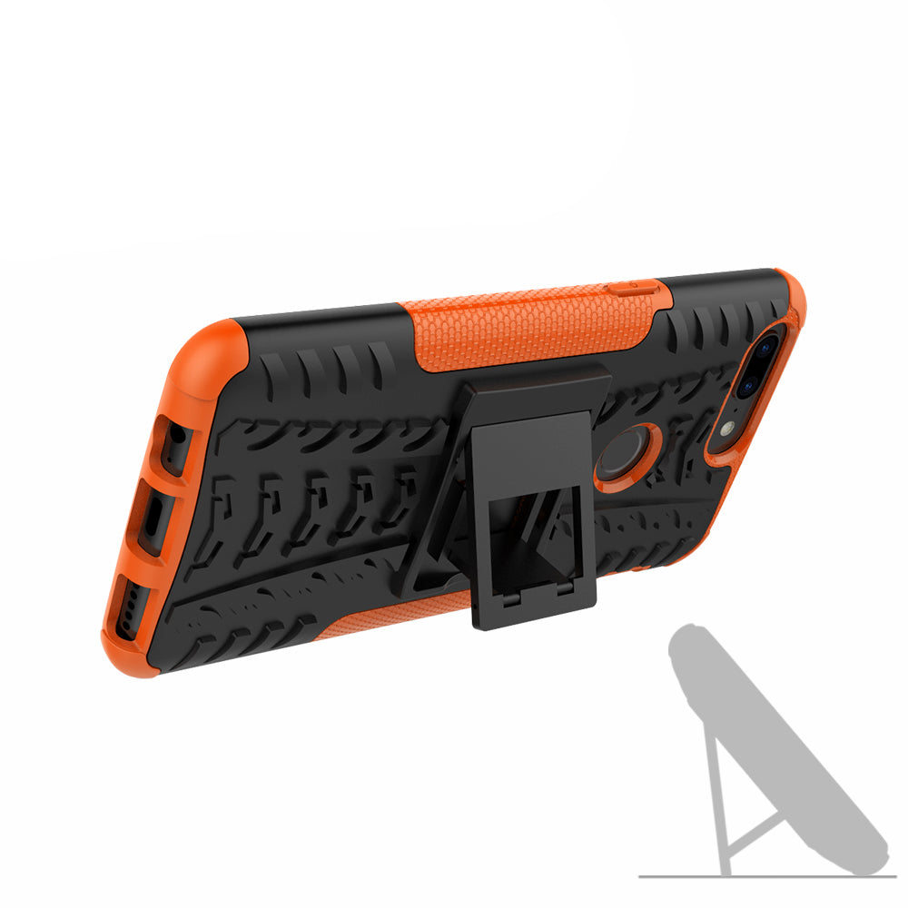 Tyre Pattern 2-in-1 PC + TPU Hybrid Phone Case with Kickstand for OnePlus 5T