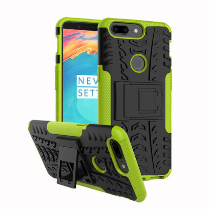 Tyre Pattern 2-in-1 PC + TPU Hybrid Phone Case with Kickstand for OnePlus 5T
