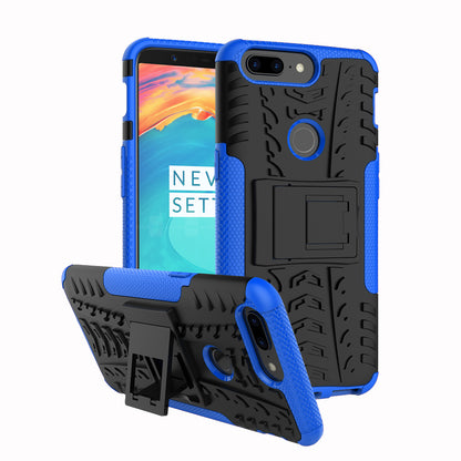 Tyre Pattern 2-in-1 PC + TPU Hybrid Phone Case with Kickstand for OnePlus 5T